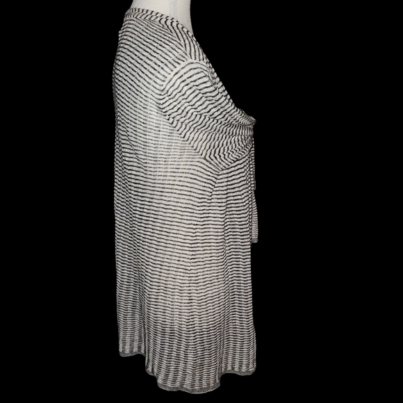 Eileen Fisher Gray Organic Linen Knit Cardigan Lightweight Open Front Sz M - Picture 6 of 15